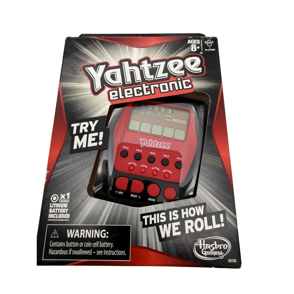 Hasbro Gaming Yahtzee Electronic Handheld Digital Dice Game Red Black A2125 NEW